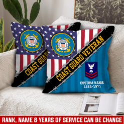 US Coast Guard, E 6 Red - Pillow 15.7x15.7in