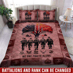 Marine Battalion, Honor The Fallen - Quilt Bed Set - Full