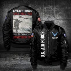 US Air Force , American By Birth, Veteran By Choice - Bomber Jacket