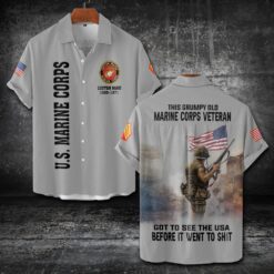 US Marine Corps, The Devil Dogs - Short Sleeve Button Shirt