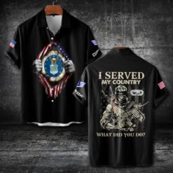 Air Force Badge, Served With Pride - Short Sleeve Button Shirt