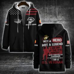 US Marine Corps, Proud Veteran - Zip Hoodie