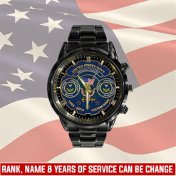 US Navy, E 5 Gold - Black Stainless Steel Watch