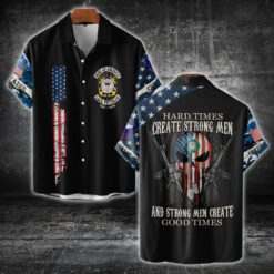 US Coast Guard, American By Birth, Veteran By Choice - Short Sleeve Button Shirt