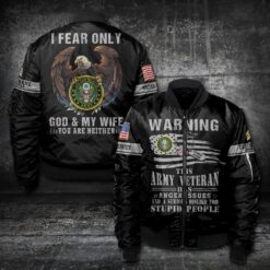 US Army, Proud Veteran - Bomber Jacket