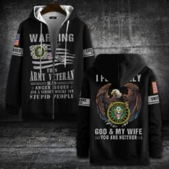 US Army, E 9 Army Command Sergeant Major - Zip Hoodie