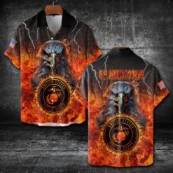 US Marine Corps, Remember - Honor - Respect - Short Sleeve Button Shirt