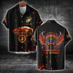 US Marine Corps, Remember - Honor - Respect - Short Sleeve Button Shirt