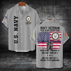 US Navy, Proud Veteran - Short Sleeve Button Shirt