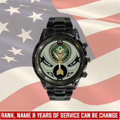 US Army, American By Birth, Veteran By Choice - Black Stainless Steel Watch