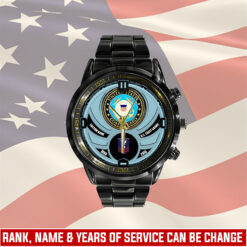 US Coast Guard, Freedom Isn't Free - Black Stainless Steel Watch