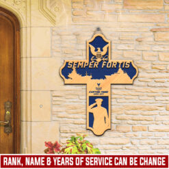 US Navy, Honor - Courage - Commitment - 2 Layers Wooden Sign 8x8in