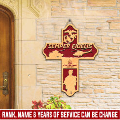 US Marine Corps, The Devil Dogs - 2 Layers Wooden Sign 8x8in