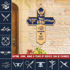 Navy Rating, E 7 Gold - 2 Layers Wooden Sign 8x8in