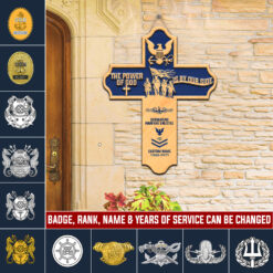 Navy Badge, Served With Pride - 2 Layers Wooden Sign 8x8in