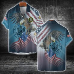 US Army, Proud Veteran - Short Sleeve Button Shirt