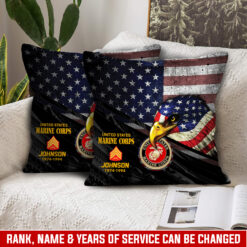 US Marine Corps, Remember - Honor - Respect - Pillow 15.7x15.7in