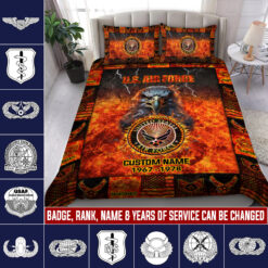 Air Force Badge, No One Fights Alone - Quilt Bed Set - Full