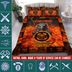 Coast Guard Rating, E 4 Red - Quilt Bed Set - Full