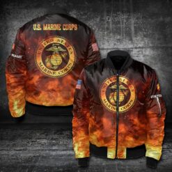 US Marine Corps, Land Of The Free, Because Of The Brave - Bomber Jacket