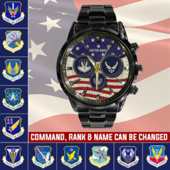 Air Force Command, E 7 Air Force Master Sergeant - Black Stainless Steel Watch