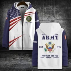 US Army, Duty, Honor, Country - Zip Hoodie