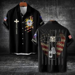 US Coast Guard, E 5 Red - Short Sleeve Button Shirt