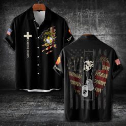 US Marine Corps, American By Birth, Veteran By Choice - Short Sleeve Button Shirt