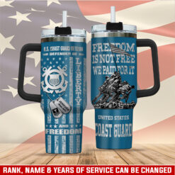 US Coast Guard, E 3 White - Stainless Steel Tumbler 40oz