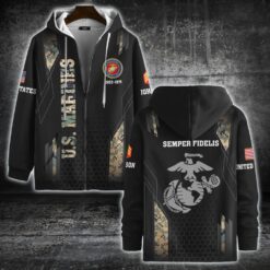 US Marine Corps, American By Birth, Veteran By Choice - Zip Hoodie