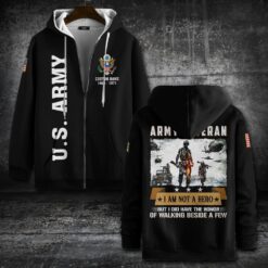 US Army, Proud Veteran - Zip Hoodie