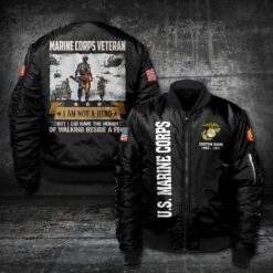US Marine Corps, American By Birth, Veteran By Choice - Bomber Jacket
