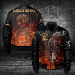 US Navy, Honor, Duty, Service - Bomber Jacket