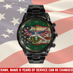 US Army, O 2 Army First Lieutenant - Black Stainless Steel Watch