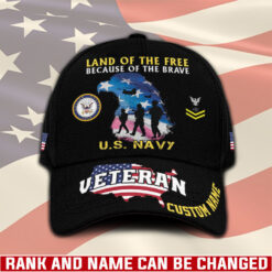 US Navy, Land Of The Free, Because Of The Brave - Classic Cap