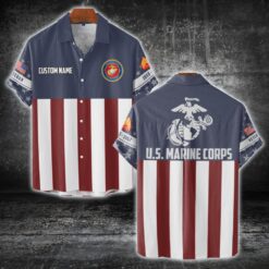 US Marine Corps, American By Birth, Veteran By Choice - Short Sleeve Button Shirt