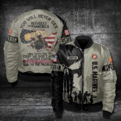 US Marine Corps, Honor, Duty, Service - Bomber Jacket