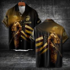 US Marine Corps, American By Birth, Veteran By Choice - Short Sleeve Button Shirt