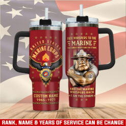 US Marine Corps, Land Of The Free, Because Of The Brave - Stainless Steel Tumbler 40oz