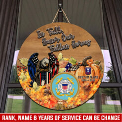 US Coast Guard, E 5 Red - 2 Layers Wooden Sign 18x18in