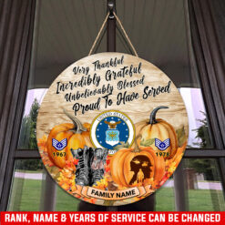 US Air Force , Thank a Veteran - Wooden Round Sign 18in