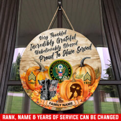 US Army, E 4 Army Specialist - Wooden Round Sign 18in