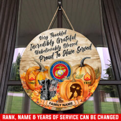 US Marine Corps, E 5 Marines Sergeant - Wooden Round Sign 18in