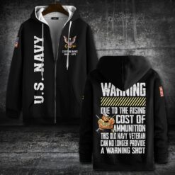 US Navy, American By Birth, Veteran By Choice - Zip Hoodie