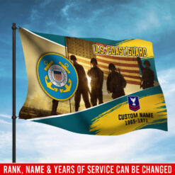 US Coast Guard, E 4 Gold - Flying Flag 3×5 Feet(90×150 Cm)