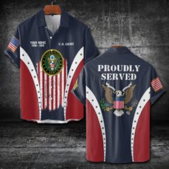 US Army, Land Of The Free, Because Of The Brave - Short Sleeve Button Shirt