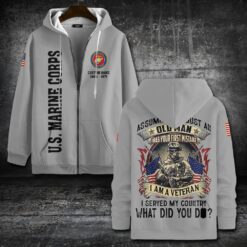 US Marine Corps, Land Of The Free, Because Of The Brave - Zip Hoodie