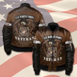 US Marine Corps, American By Birth, Veteran By Choice - Bomber Jacket