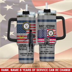 US Navy, No One Gets Left Behind - Stainless Steel Tumbler 40oz