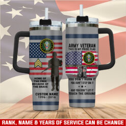 US Army, Honor, Duty, Service - Stainless Steel Tumbler 40oz